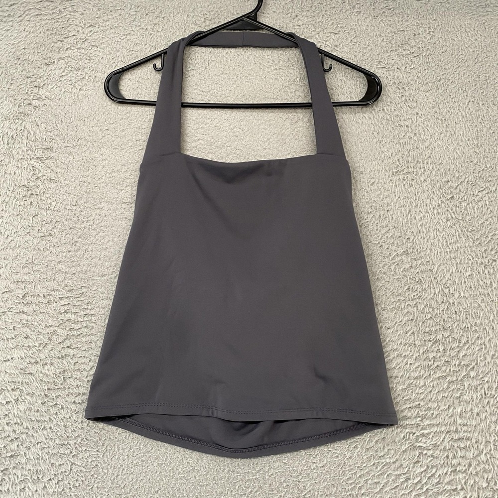 Express Body Contour Tank Top Womens Large Gray Halter Stretch Basic Minimalist